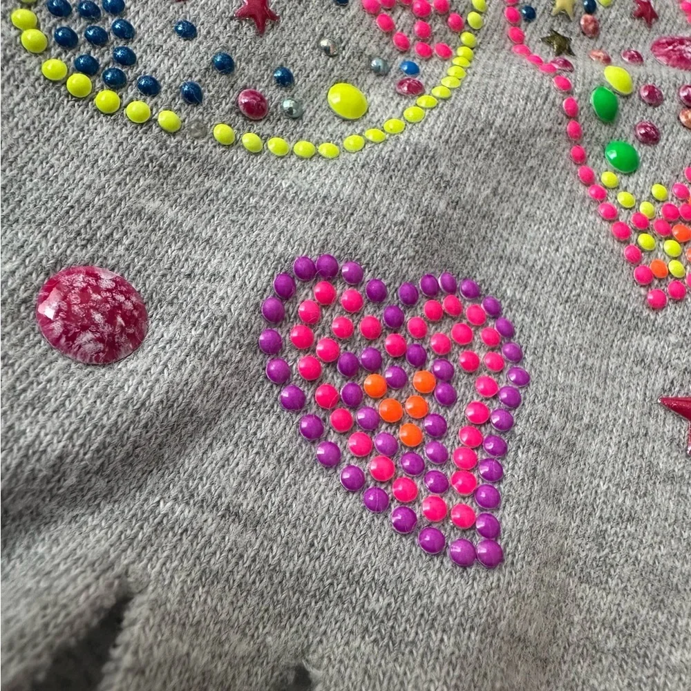 *Vintage* Denny’s!  Girls' Gray Fringe Sweatshirt with Colorful Accents